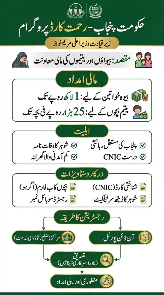How to Apply for CM Punjab Maryam Nawaz Rehmat Card for Widows via Online Portal